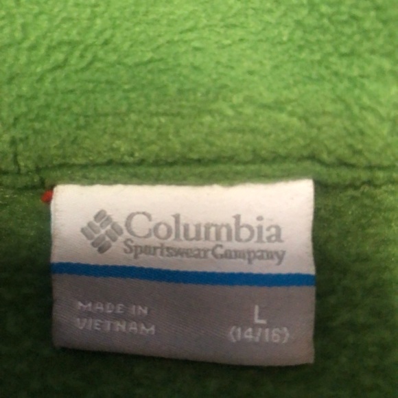 Columbia Youth Outerwear Full Zip Sweater. Green. Size Large (14-16) - Picture 5 of 7